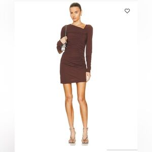 Helmut Lang Chocolate Long Sleeve twist Dress